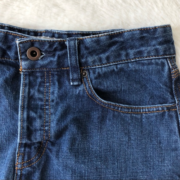 FREE PEOPLE • Distressed Denim Cutoff Jean Shorts Dark Wash Size W27 - Picture 4 of 14